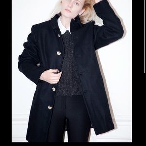 American apparel black unisex classic peacoat xs